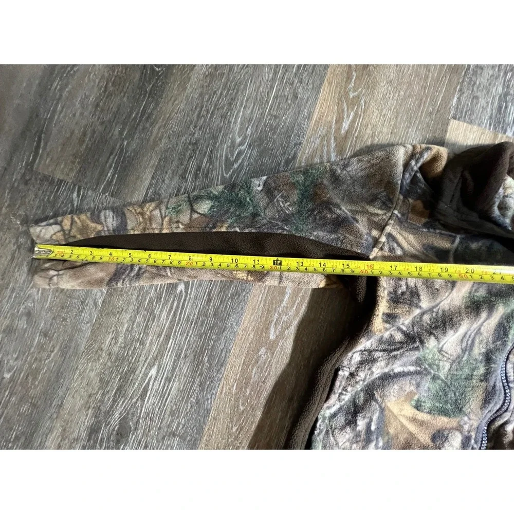 Game Winner Fleece Jacket Youth Medium Brown Camo Full Zip Pocket Mock Neck